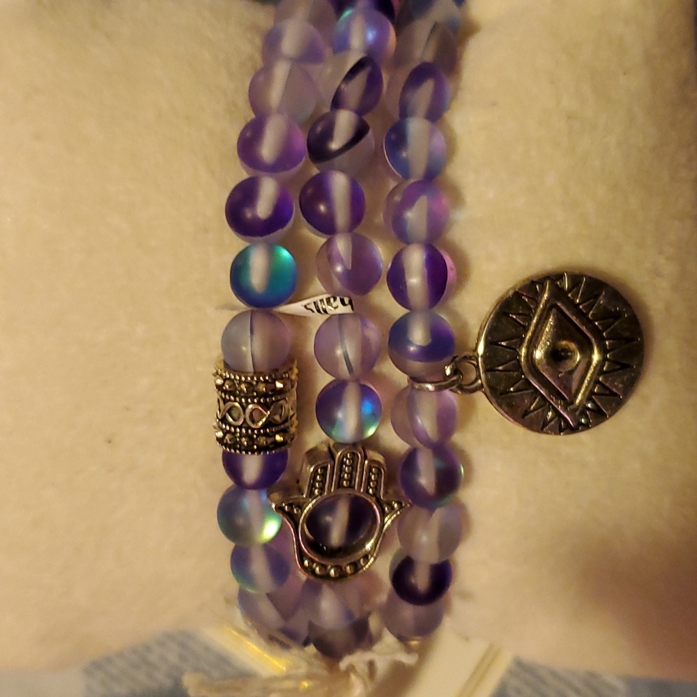 Hamsa and Eye Beaded Bracelet